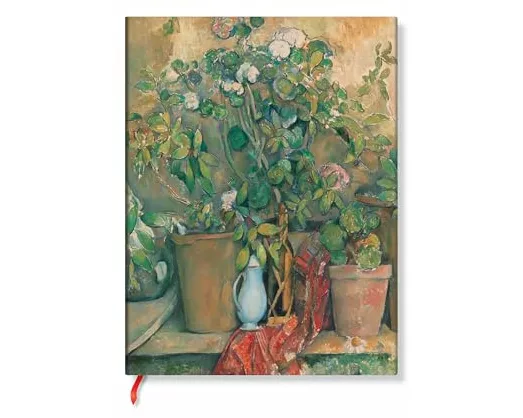 Cezanne’s Terracotta Pots and Flowers Midi Address Book (Elastic Band Closure)