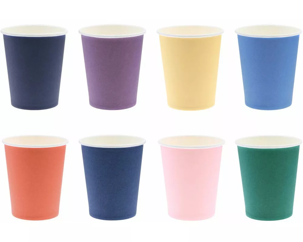 Pappbecher Mix, Magic Rainbow, FSC MIX, 8 Stk, 8 verschiedene Farben, 250 ml, 94 mm x 80 mm, 268 g/m²