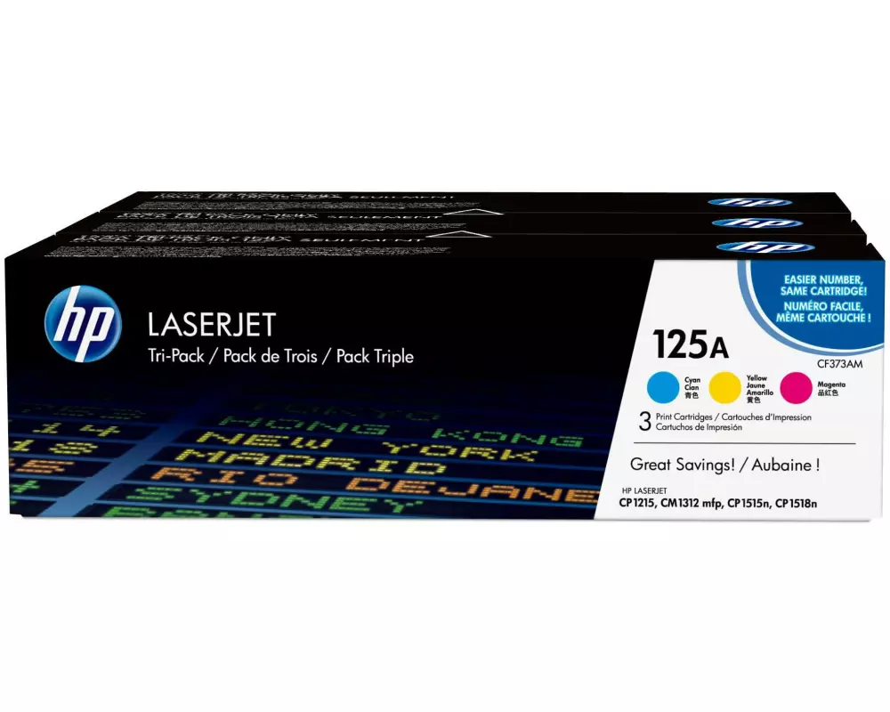 HP Toner Nr. 125A (CF373AM) Cyan/Magenta/Yellow