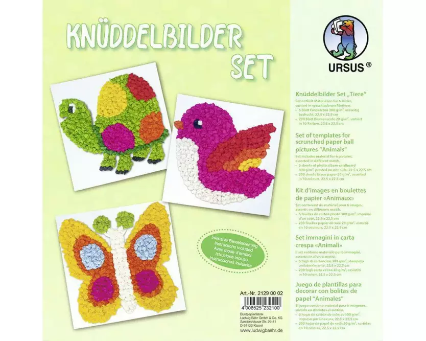 URSUS Bastelset Knüddelbilder Tiere