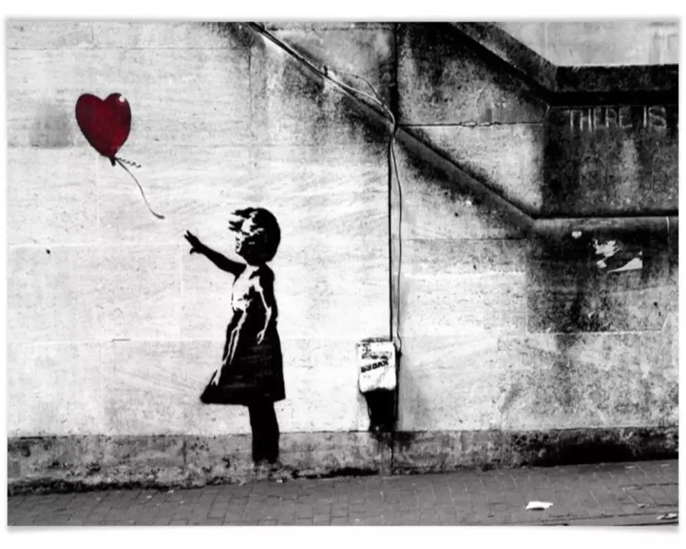 Trenddeko Poster Banksy – Girl with ballon 50 x 40 cm, Papier