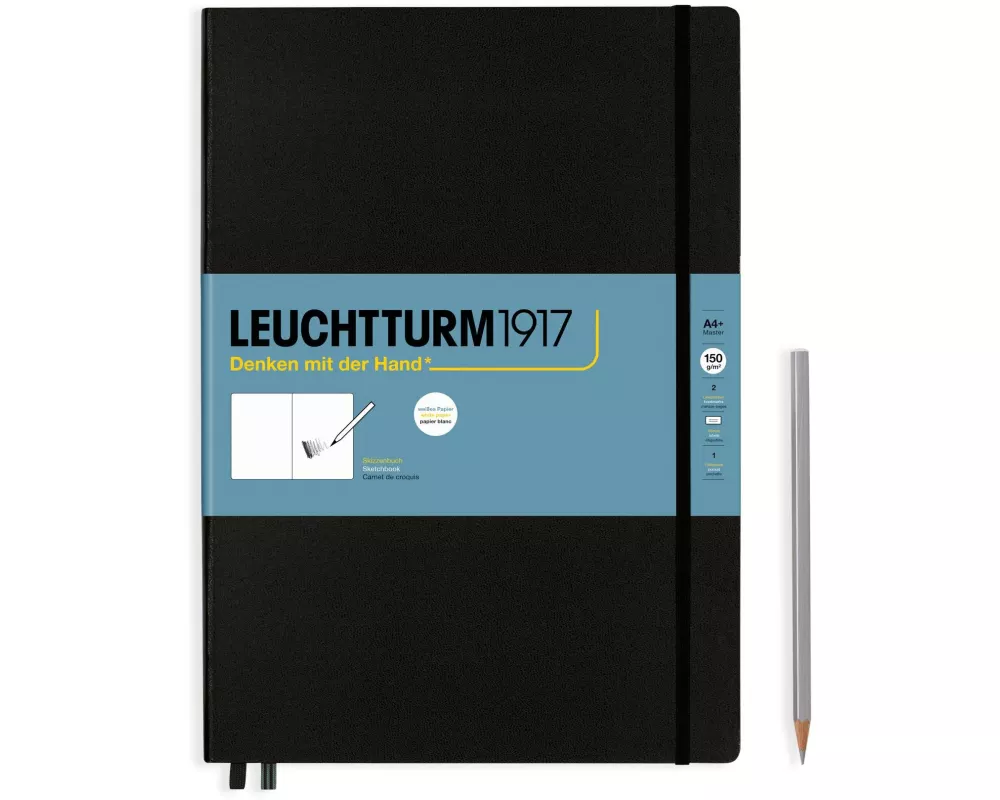 Leuchtturm Malbuch Master A4 +, Schwarz