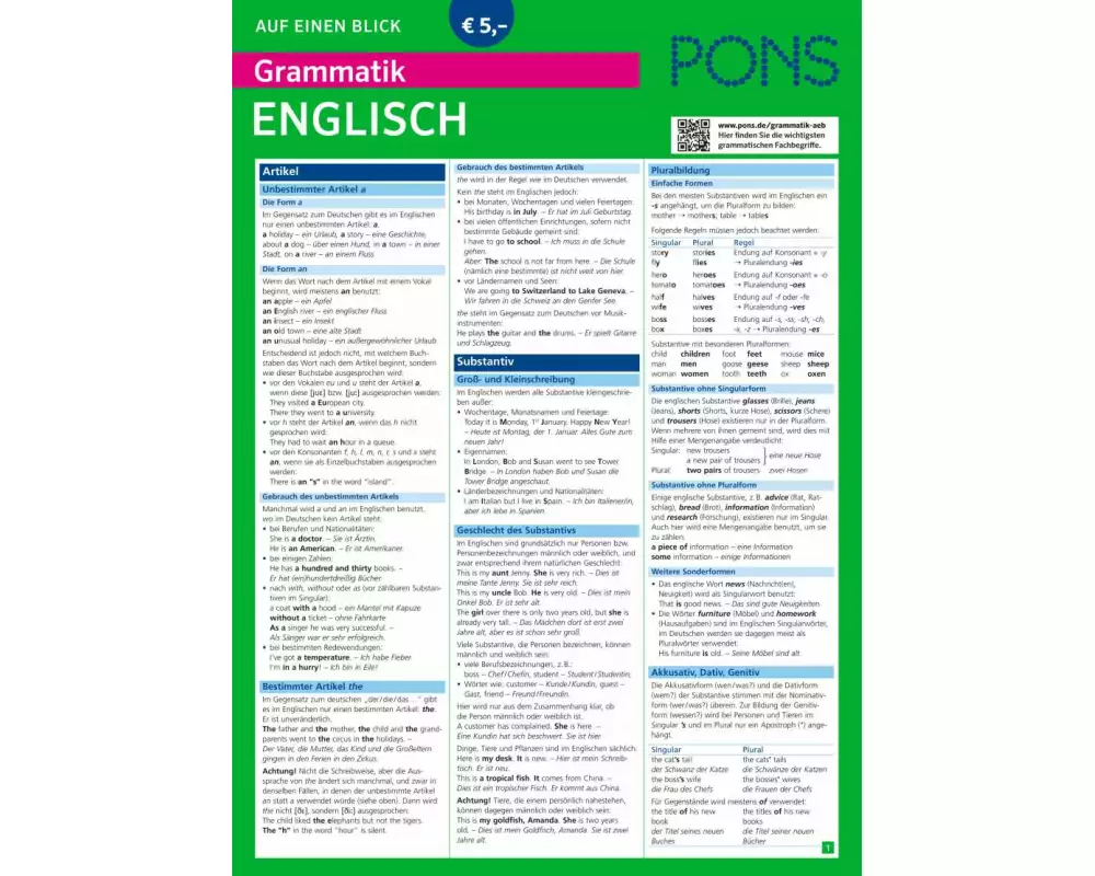 PONS Grammatik auf einen Blick Englisch