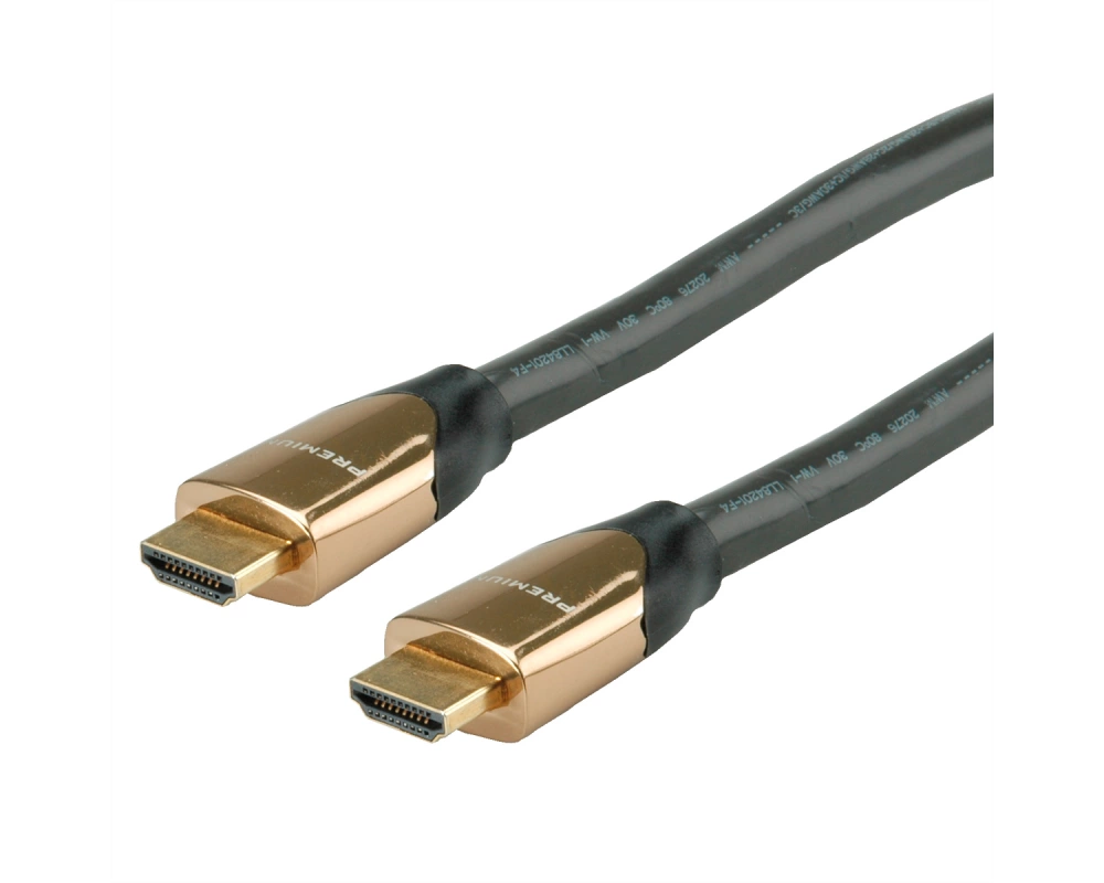 ROLINE 4K PREMIUM HDMI Ultra HD Kabel mit Ethernet, ST/ST, schwarz, 9 m