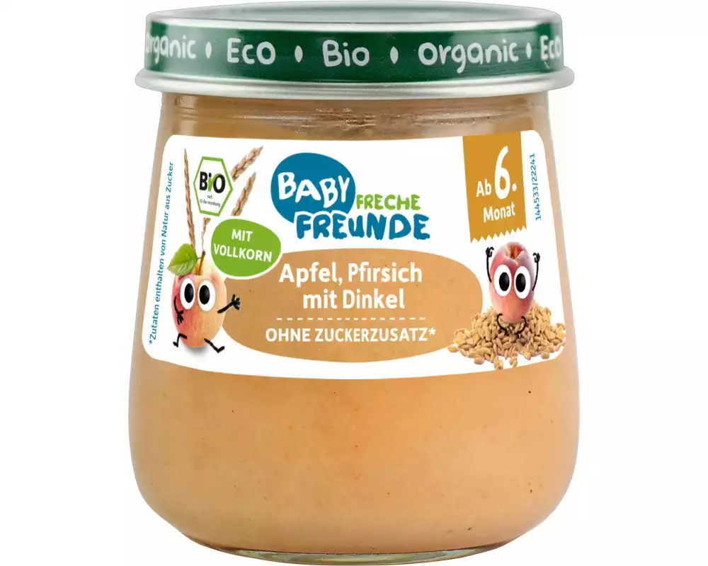 Freche Freunde Früchte Apfel, Pfirsich & Dinkel 120 g