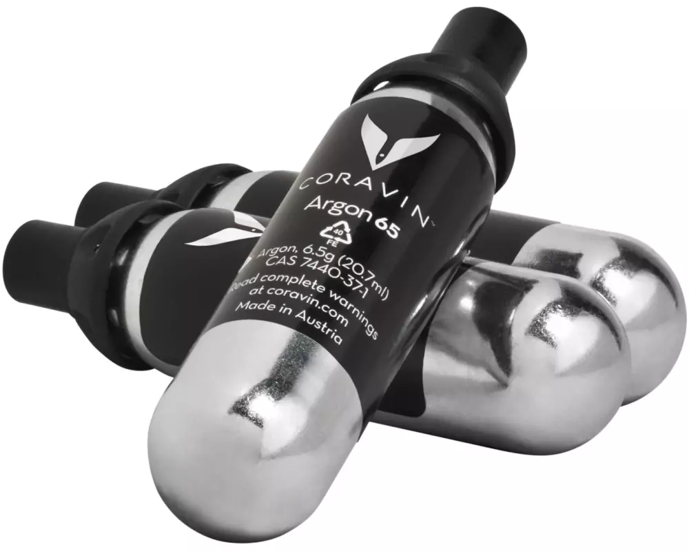 Coravin Patrone 3 Stück, Schwarz/Silber