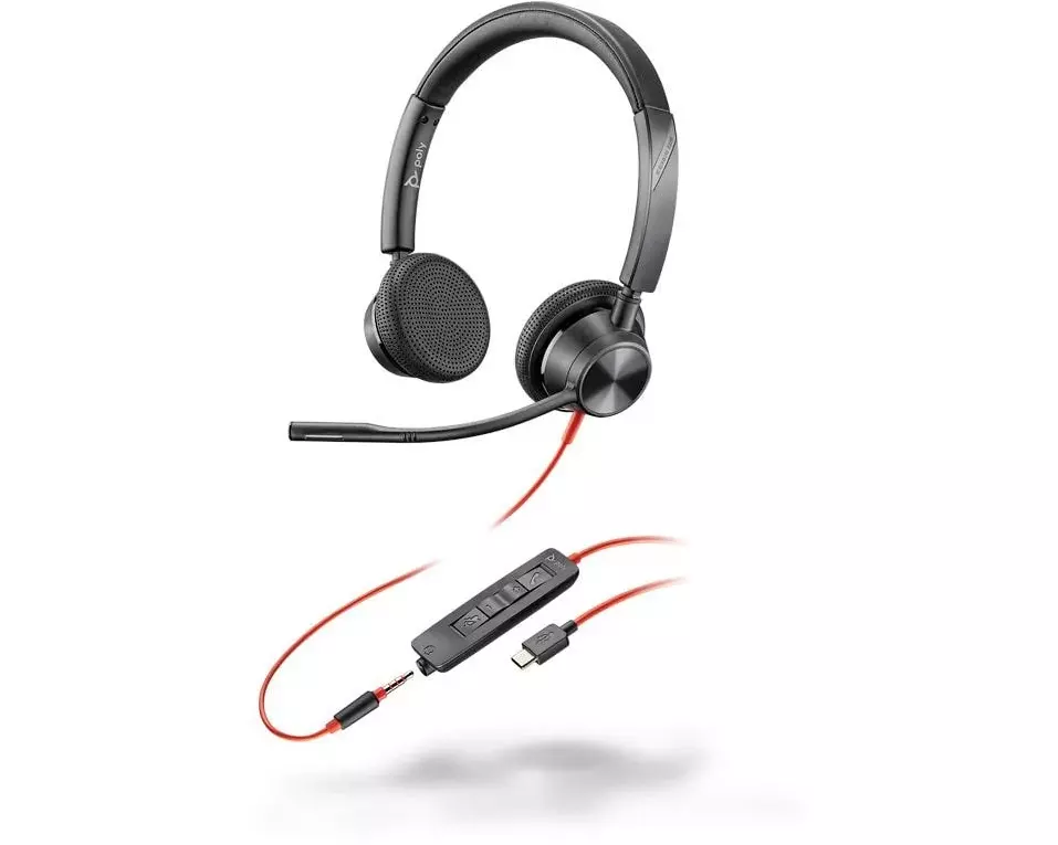 Poly Headset Blackwire 3325 USB-C, Klinke, Schwarz