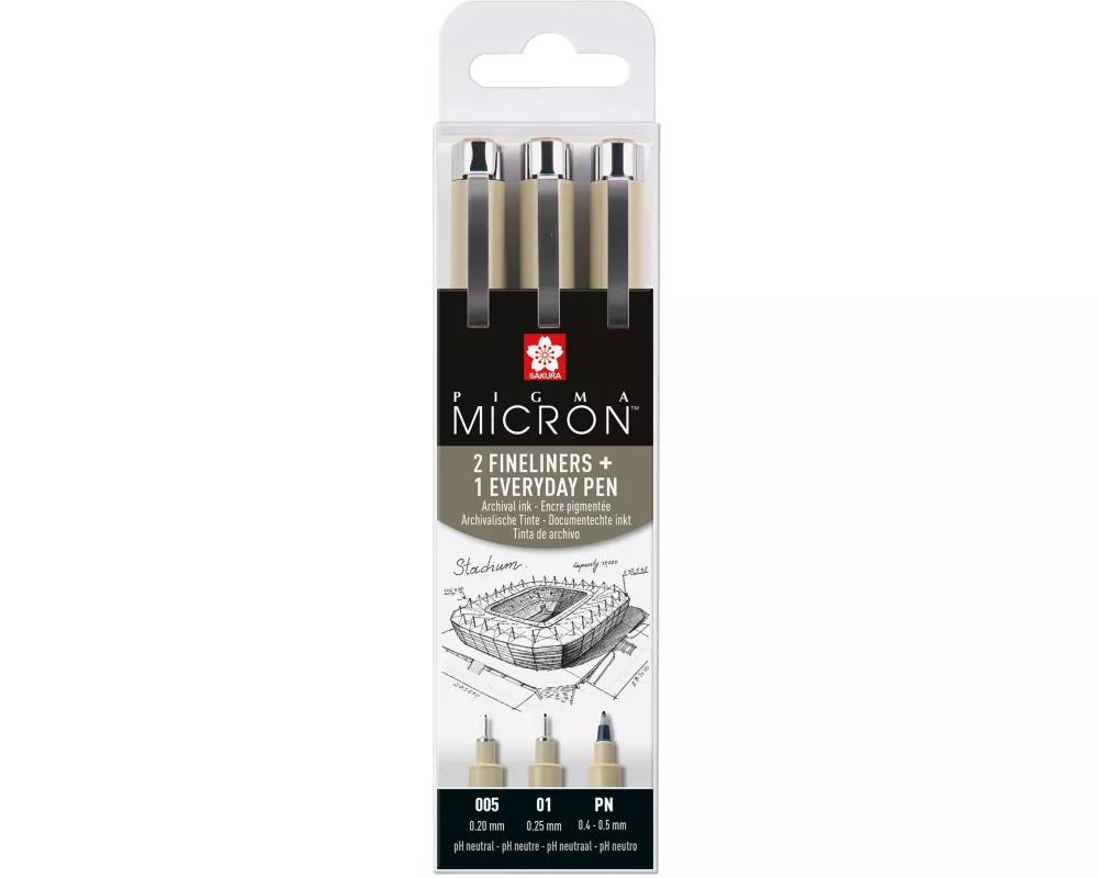 Sakura Fineliner Pigma Micron Urban 3-teilig