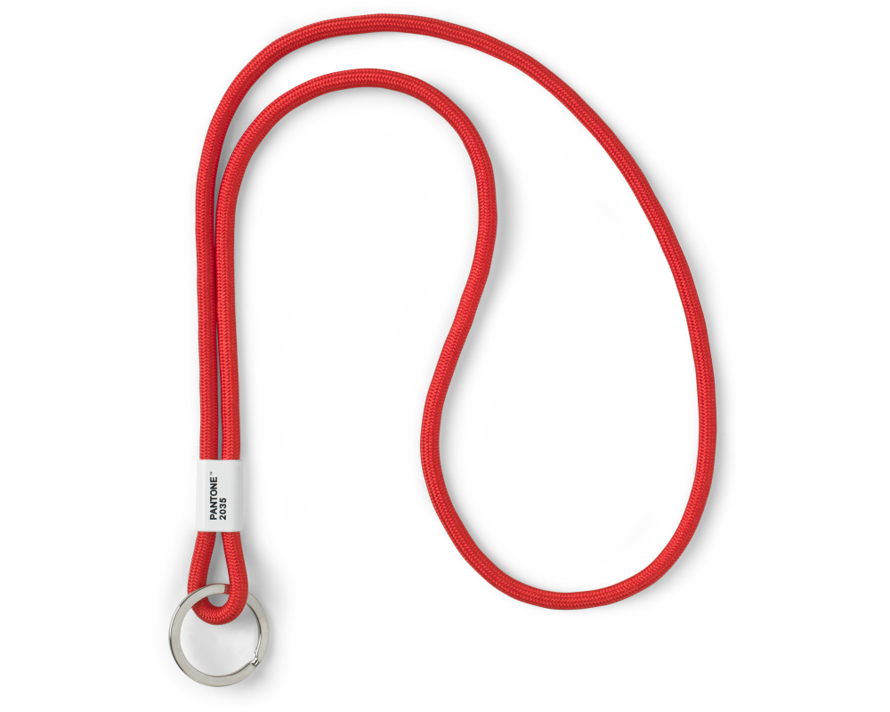 Pantone by Copenhagen Design Schlüsselanhänger Key Chain Long Rot, 48.0 x 3.3 cm, Long