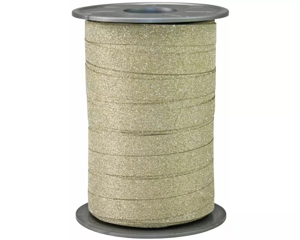 Pattberg Geschenkband Poly Glitter 1 cm x 100 m, Gold