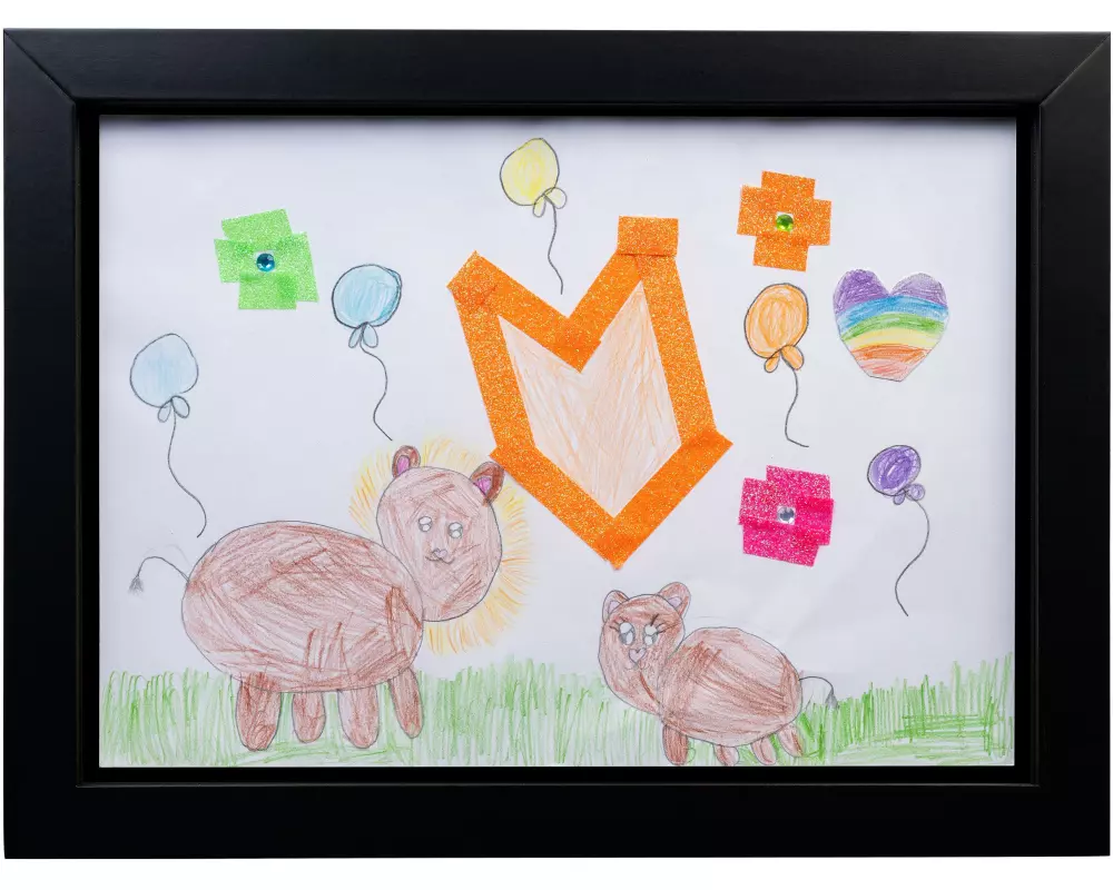 COCON Bilderrahmen für Kinderzeichnungen 35 x 26 x 5 cm, Schwarz