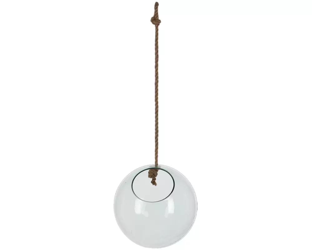 Esschert Design Pflanzenhänger Glaskugel M 20.2 cm, Transparent