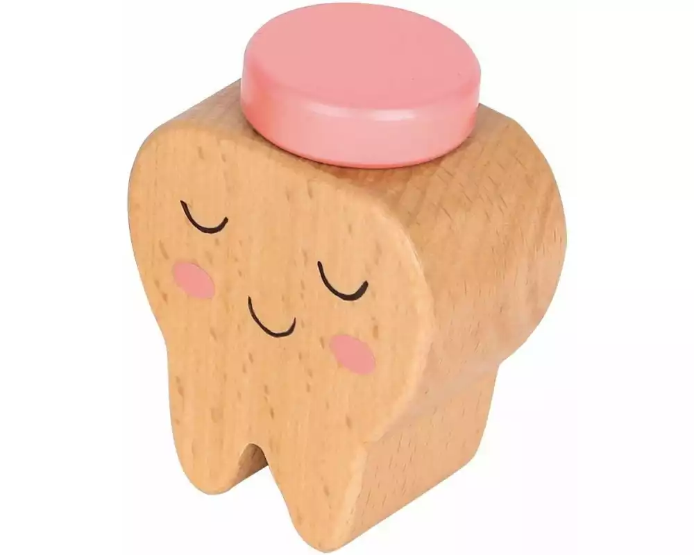 Spielba Holzspielwaren Milchzahndose Zahn rosa