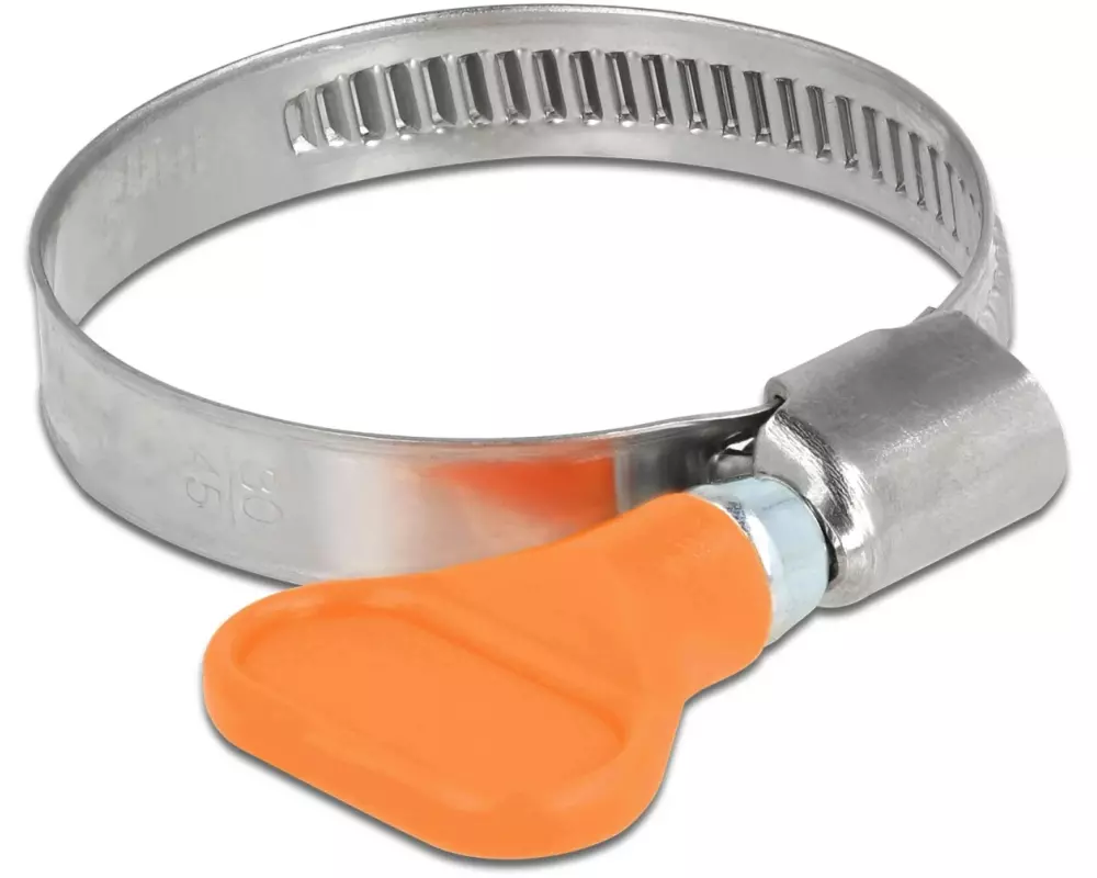 Delock Schlauchschellen-Set Edelstahl 400 SS 30-45mm,Orange 5 Stück