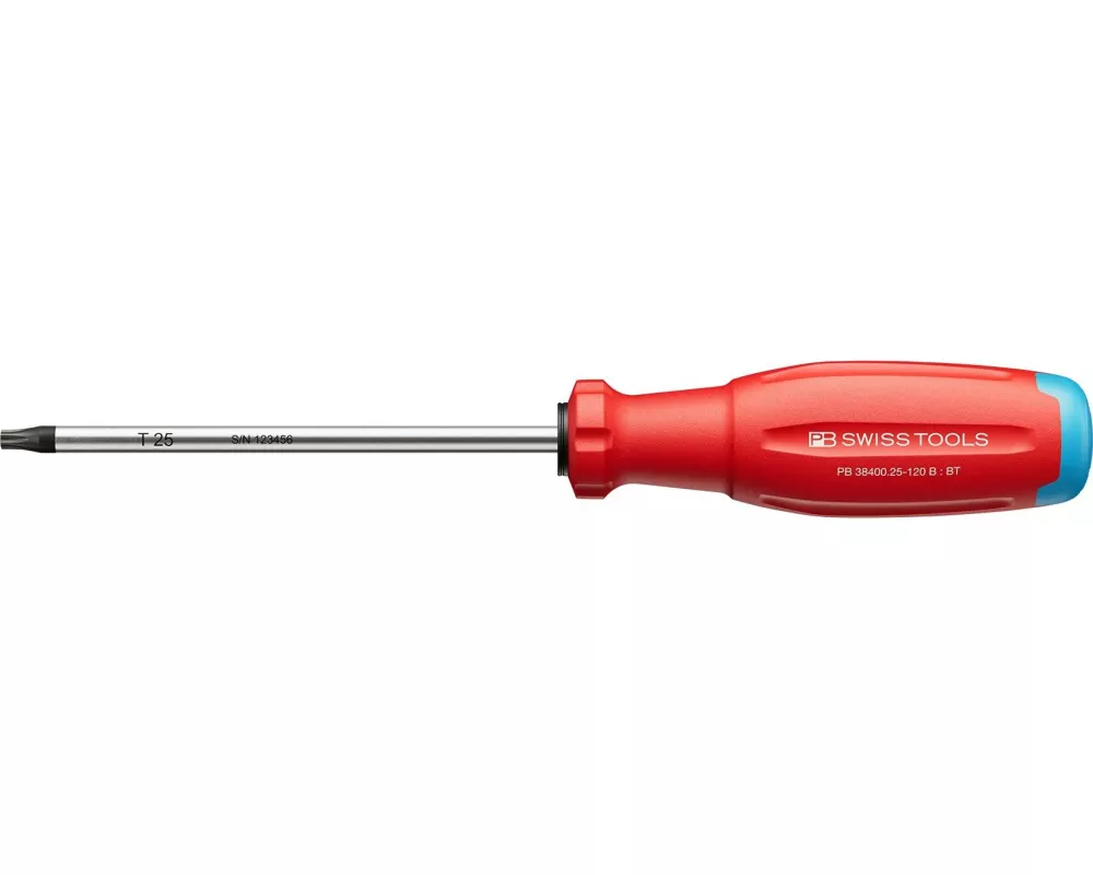 PB Swiss Tools Schraubenzieher SwissGrip Evo 38400.25-120 B Torx 25 Rot