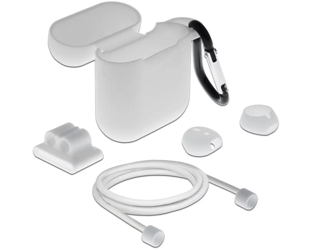 Delock Transportcase Zubehörset für Apple AirPods Weiss