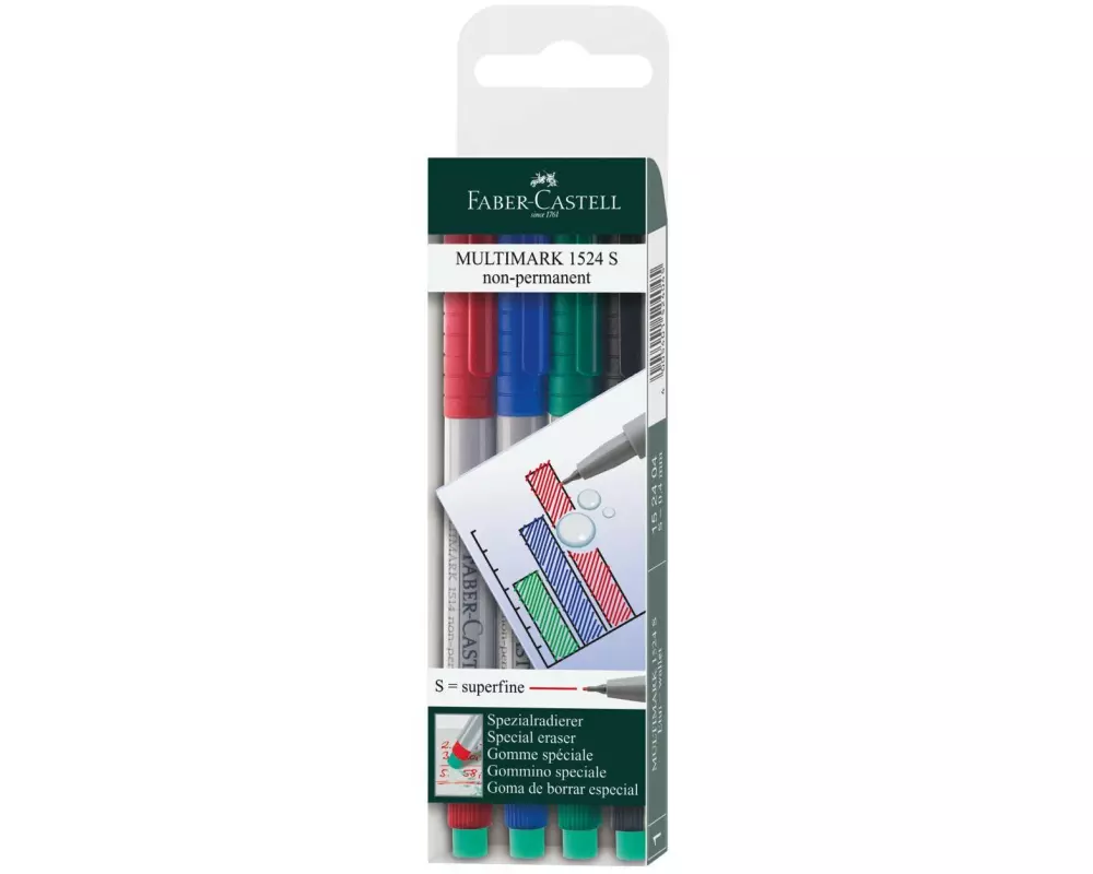 Faber-Castell Multimark superfein, 4er Etui
