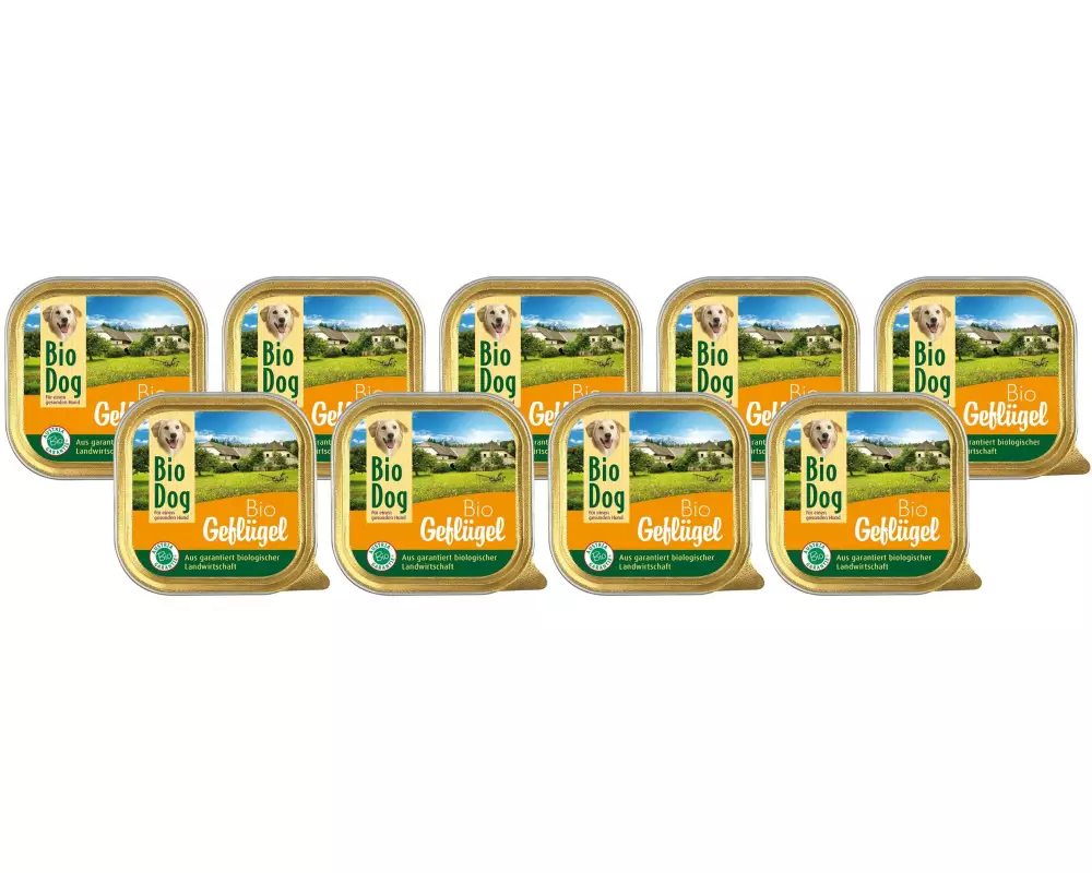BioDog Nassfutter Geflügel, 9 x 300g