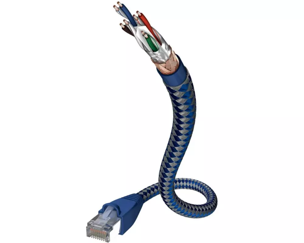 IN-AKUSTIK Patchkabel Bulk Cat 6, SF/UTP, 5 m, Blau; Silber