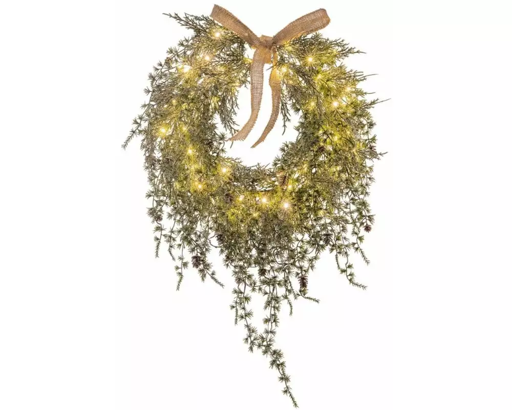 STT LED-Weihnachtskranz Pine Wreath Warmweiss