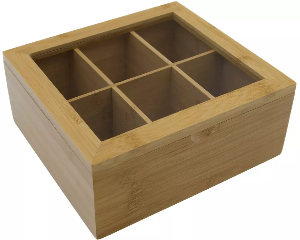 Stronghold Teabox Bambus mit 6 Fächern, Nature