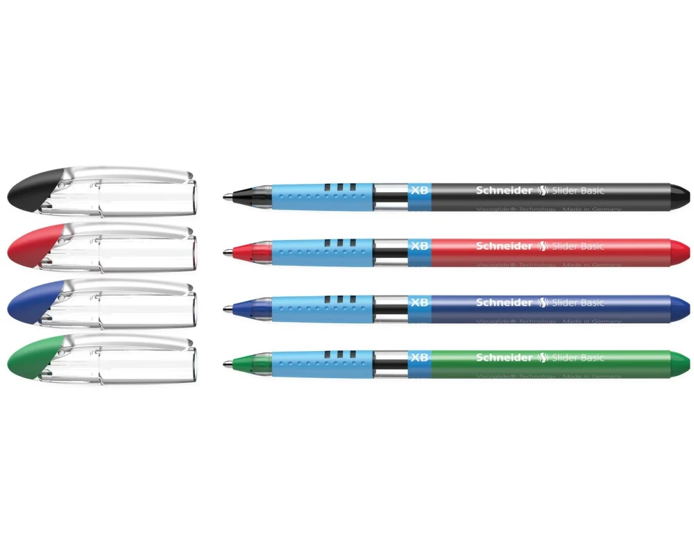 Schneider Kugelschreiber Slider 1 mm, Mehrfarbig, 4 Stück