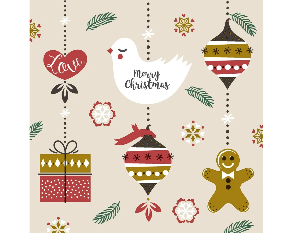 Paper + Design Weihnachtsservietten Xmas Hangings 33 cm x 33 cm, 20 Stück