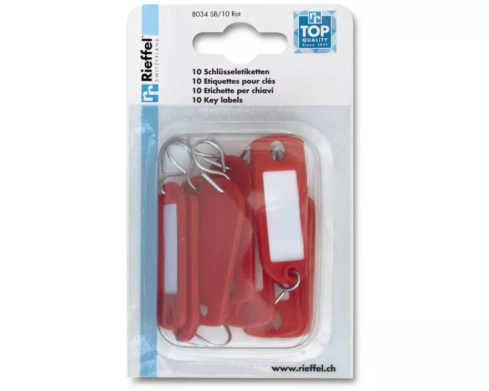 Robert Rieffel Schlüsselanhänger 2.2 x 5.5 cm, 10 Stück, Rot