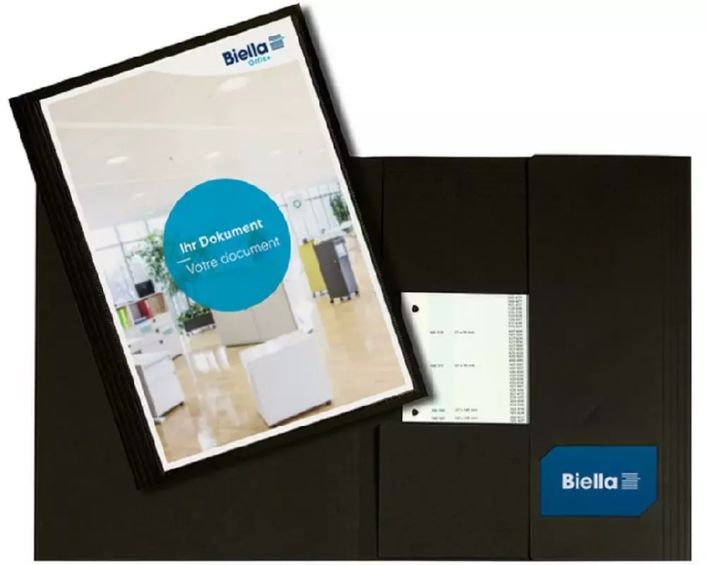 Biella Präsentationsmappe Pearl A4 Schwarz, 25 Stück