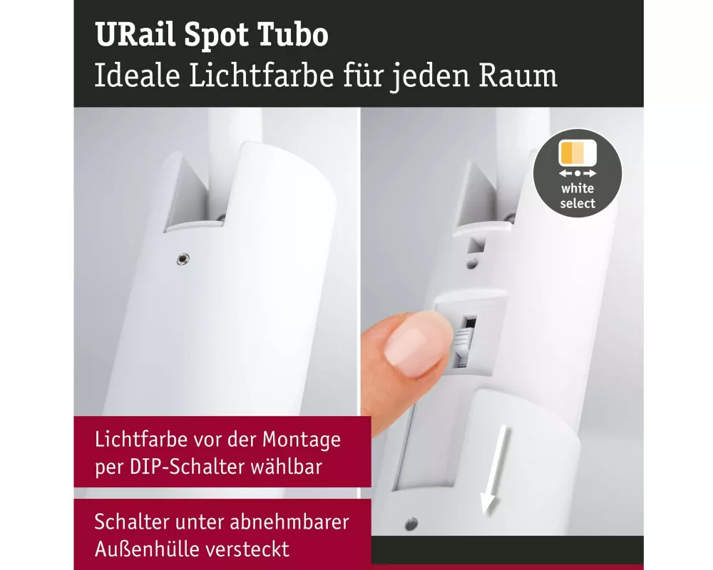 Paulmann URail Schienenspot Tubo Einzelspot Weiss