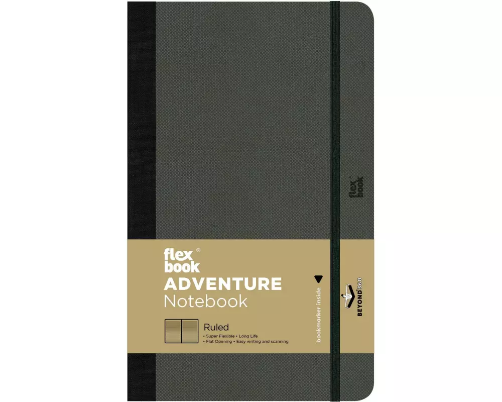 Flexbook Adventure Notebook 13 x 21 cm, Liniert, Off-Black