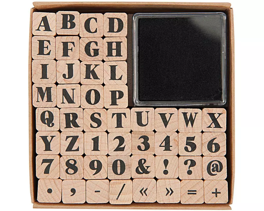 Rico Design Stempelset ABC und Zahlen, 48 Stück