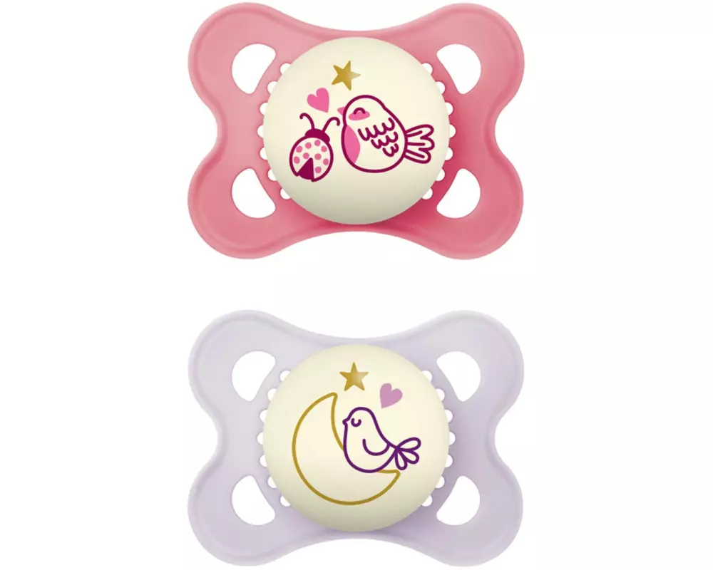 MAM Nuggi Original Night 2 Stk. Girl 0-6 Mt.