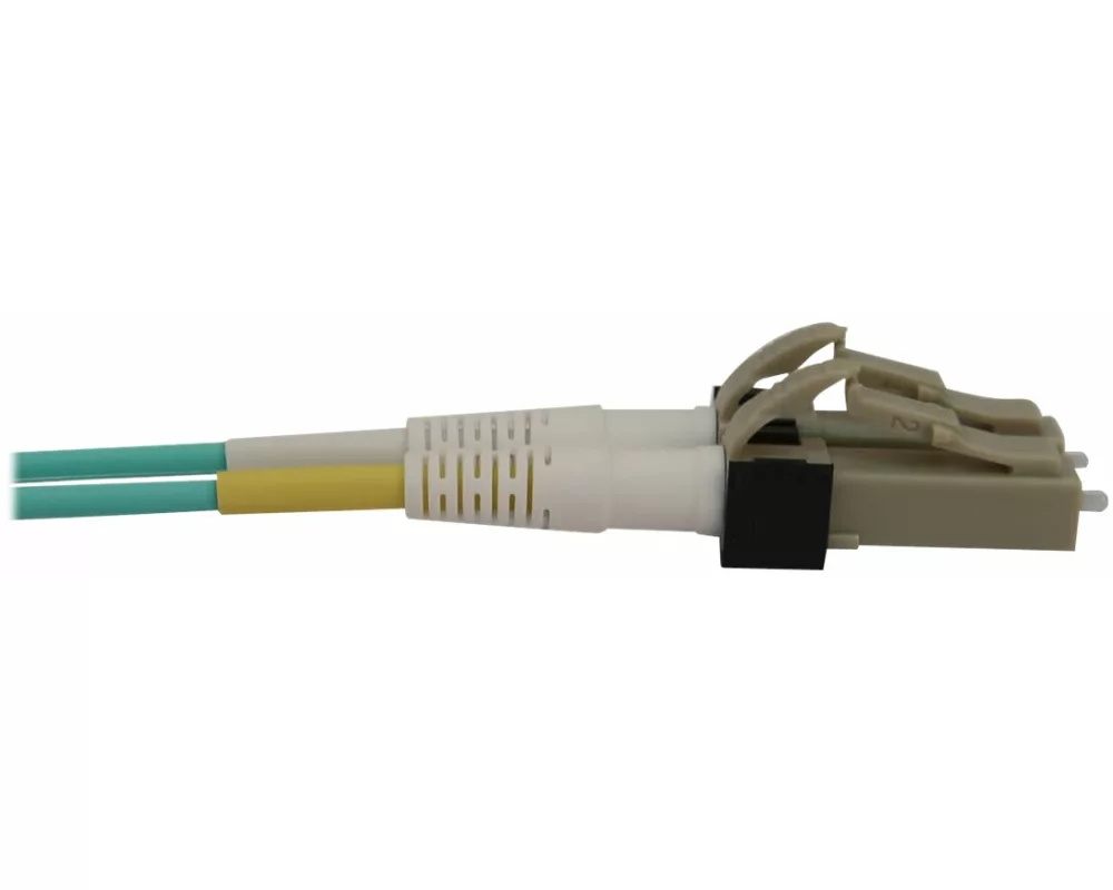 EATON TRIPPLITE 40/100/400G, Multimode, 50/125, OM3, Fiber Optic Cable, 12F, MTP/MPO-PC to 4x, LC/PC, F/M, LSZH, Aqua, 3m 9.8ft.