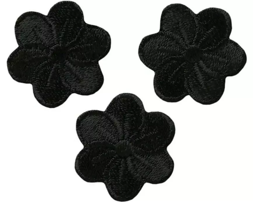 Mono-Quick Applikation Blumen, schwarz 3St. | Mono-Quick 3 Stück