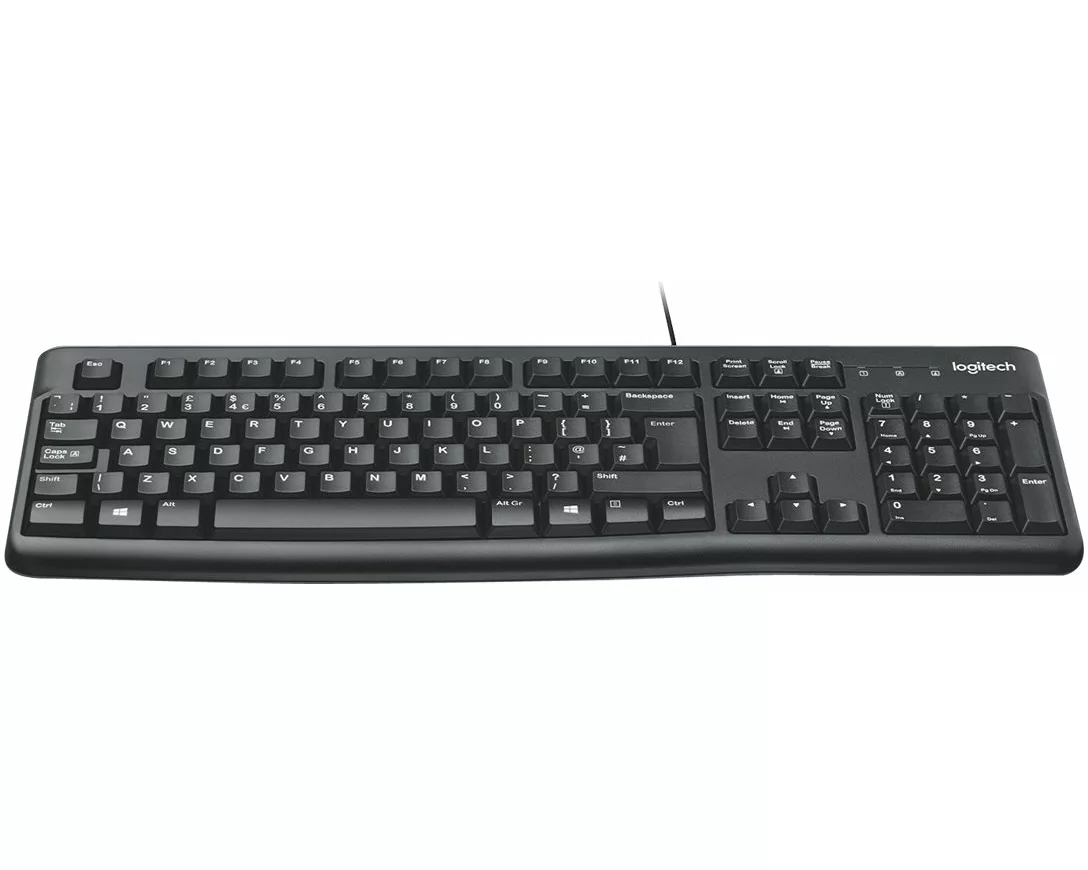 LOGITECH Corded Keyboard K120, black, USB, NSEA, US