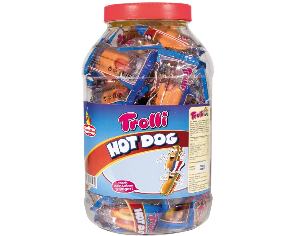 Trolli Gummibonbons Hot Dog Dose 60 x 9 g
