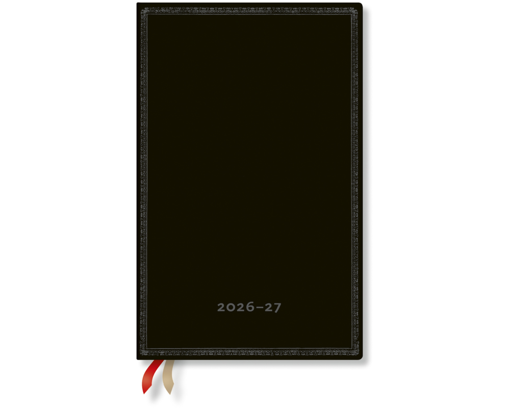 PAPERBLANKS Agenda Black Ed. Maxi 26/27 DF2030-2 1W/2S 13M FR Ver HC 13.5x21cm