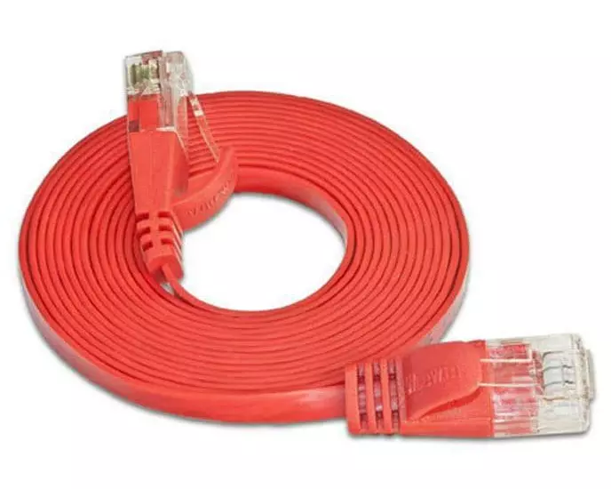 SLIM Slimpatchkabel RJ-45 - RJ-45, Cat 6, UTP, 10 m, Rot