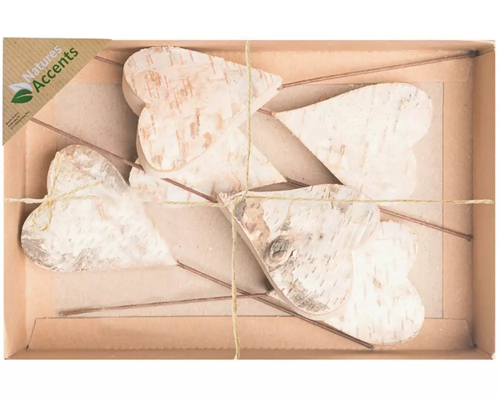 CHALET Deko Birkenherze 6 Stück