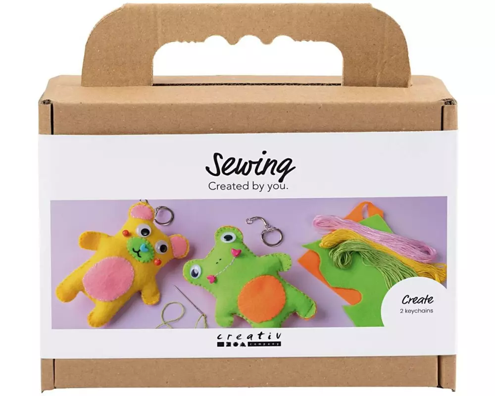 Creativ Company Mini Kreativset Nähen, Frosch und Teddy