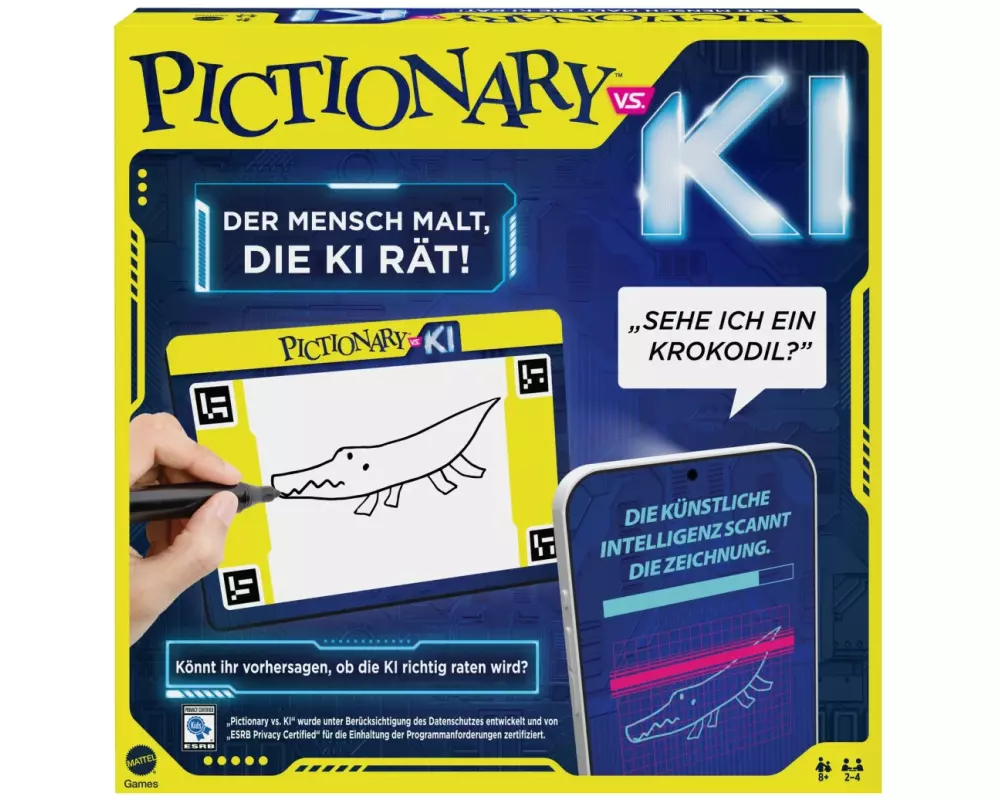 Mattel Spiele Familienspiel Pictionary vs KI -DE-