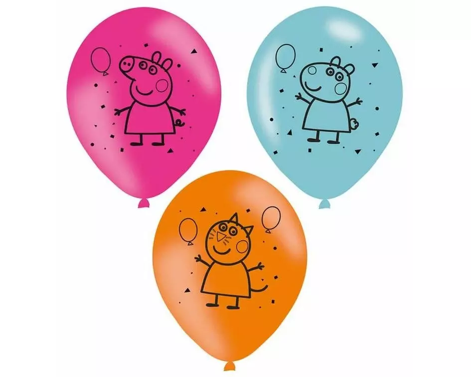 Amscan Luftballon PeppaPig 6 Stück, Latex
