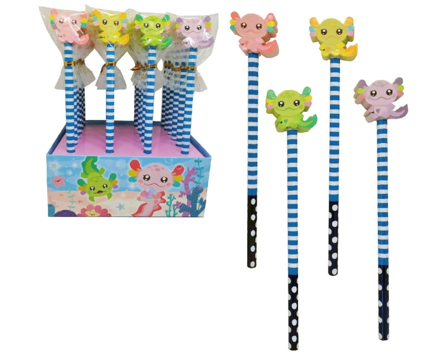 ROOST Bleistift mit Radierer AXRE-001 Axolotl, assortiert