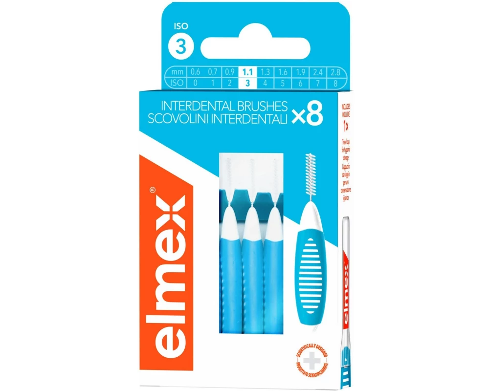 elmex Interdentalbürsten Blau, Grösse 3 0.6 mm, 8 Stück