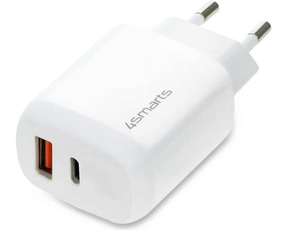4smarts USB-Wandladegerät DoublePort USB-C + USB-A 30W, PD + QC