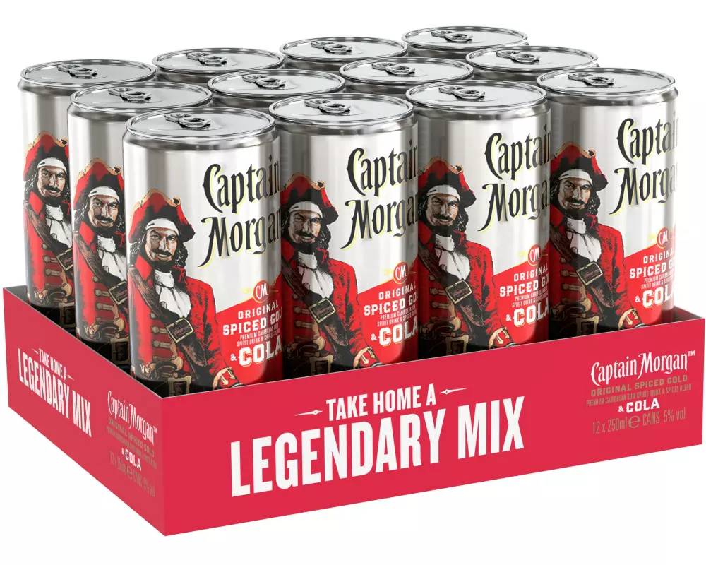 Captain Morgan Rum Spiced Gold & Cola 12 x 0.25 l