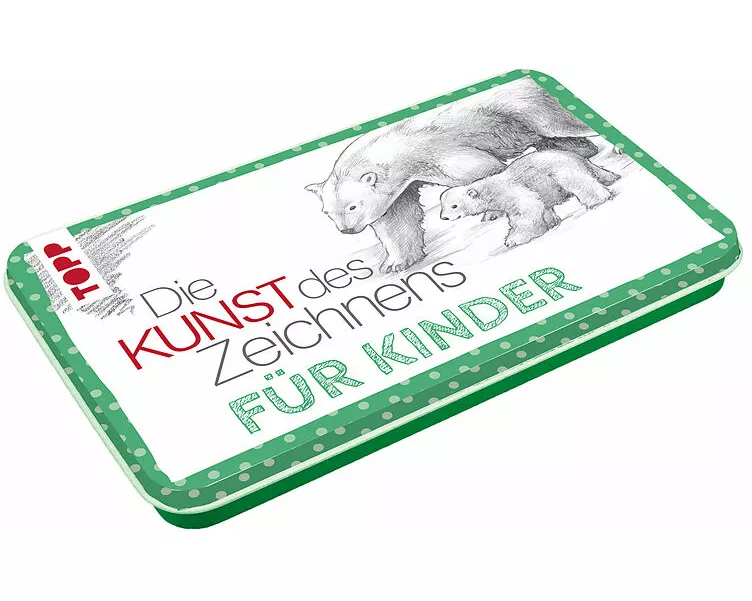 Die Kunst des Zeichnens für Kinder Zeichenmaterial mit Metalldose