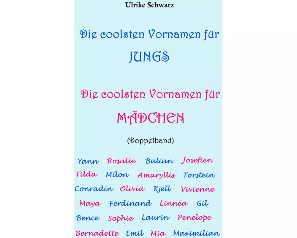 Die coolsten Vornamen für Jungs / Die coolsten Vornamen für Mädchen: Doppelband