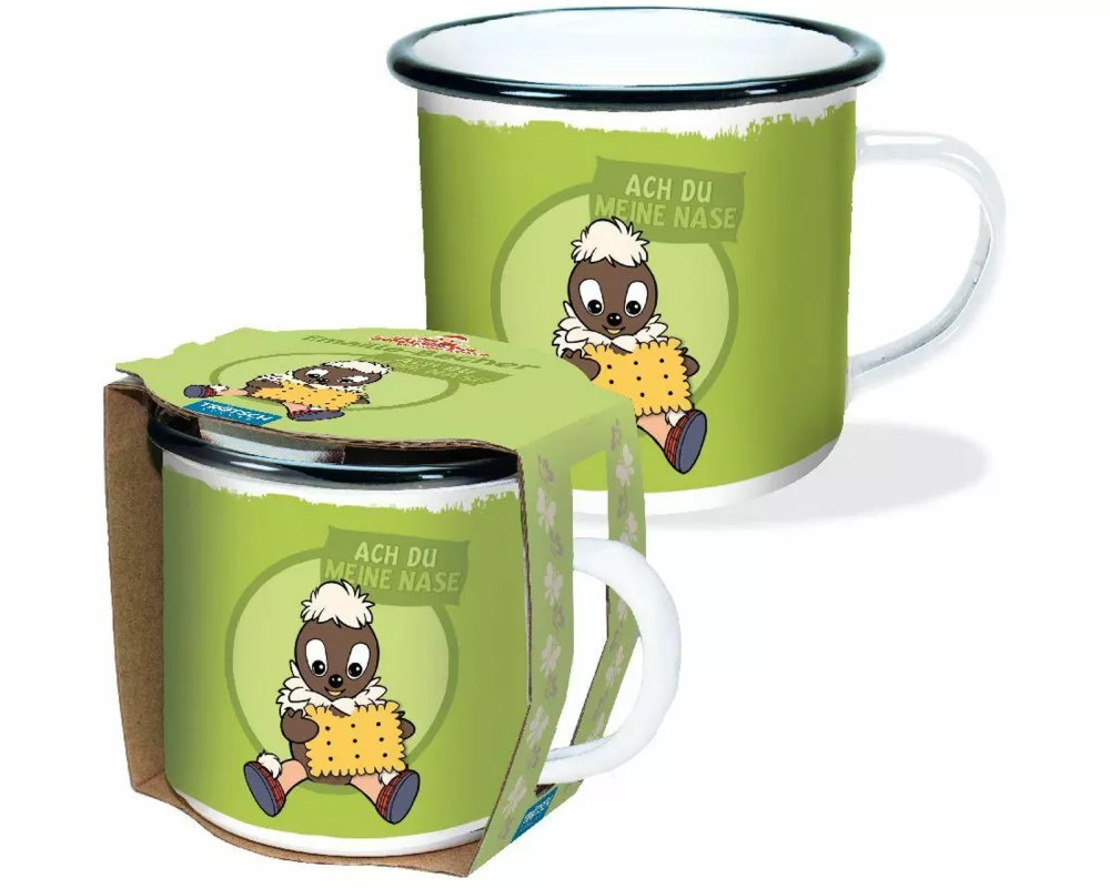 Unser Sandmännchen Emaille-Becher Ach du meine Nase
